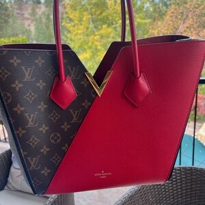 Louis Vuitton kimono red canvas tote bag